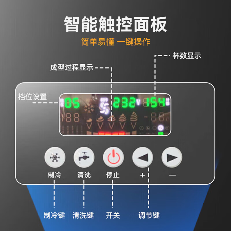 麥大廚升級(jí)款三頭立式冰淇淋機(jī)3.6KW